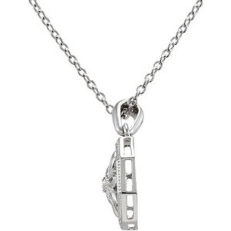 Sterling Silver .02 CT Natural Diamond 18" Necklace