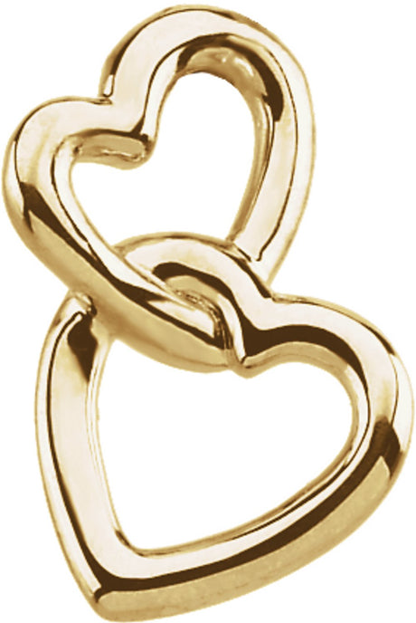 10K Yellow Gold Double Heart Pendant