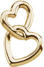 10K Yellow Gold Double Heart Pendant