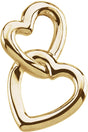 14K Yellow Double Heart Pendant