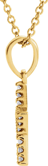 14K Yellow 1/8 CTW Diamond Petite Star 16" Necklace
