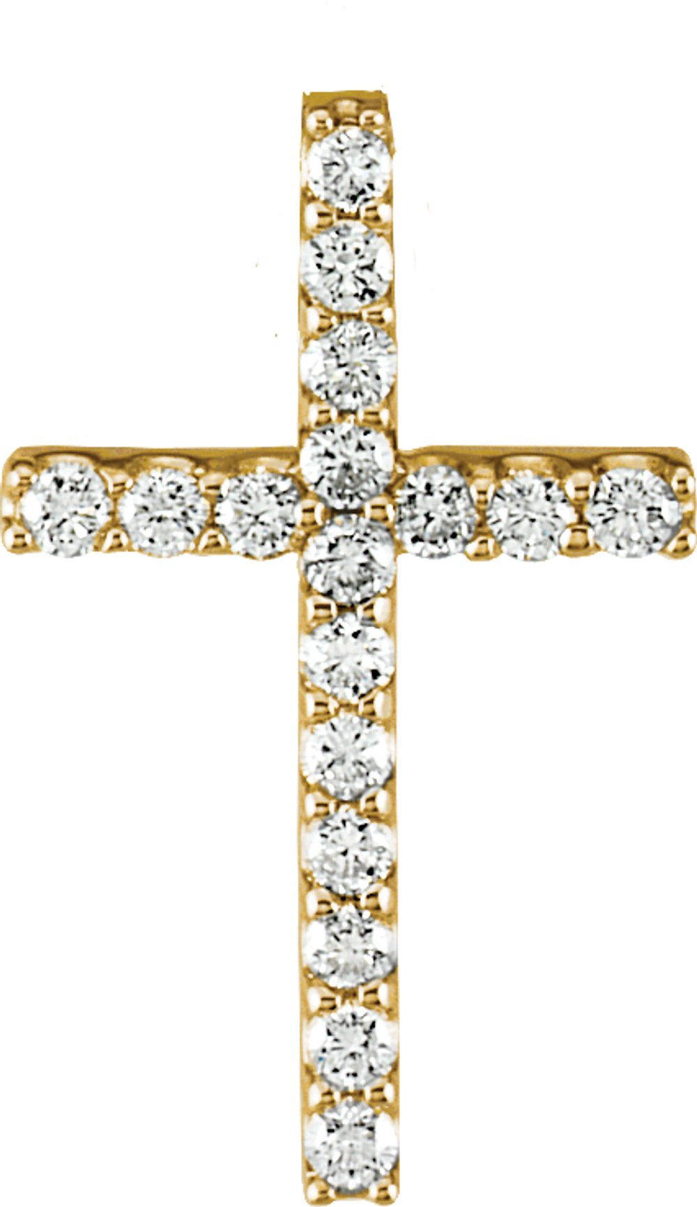 14K Yellow 1/5 CTW Natural Diamond Petite Cross 18" Necklace