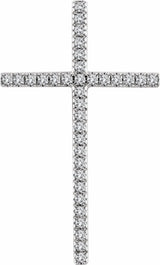 14K White Gold 1 CTW Natural Diamond Cross Pendant