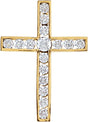 14K Yellow 1/2 CTW Natural Diamond Cross Pendant