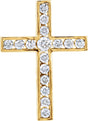 14K Yellow 3/4 CTW Natural Diamond Cross Pendant