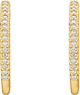 14K Yellow Gold 1/4 CTW Natural Diamond Inside-Outside 20.8 mm Hoop Earrings