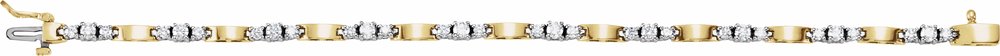 14K Yellow/White 1 3/4 CTW Natural Diamond Line 7" Bracelet