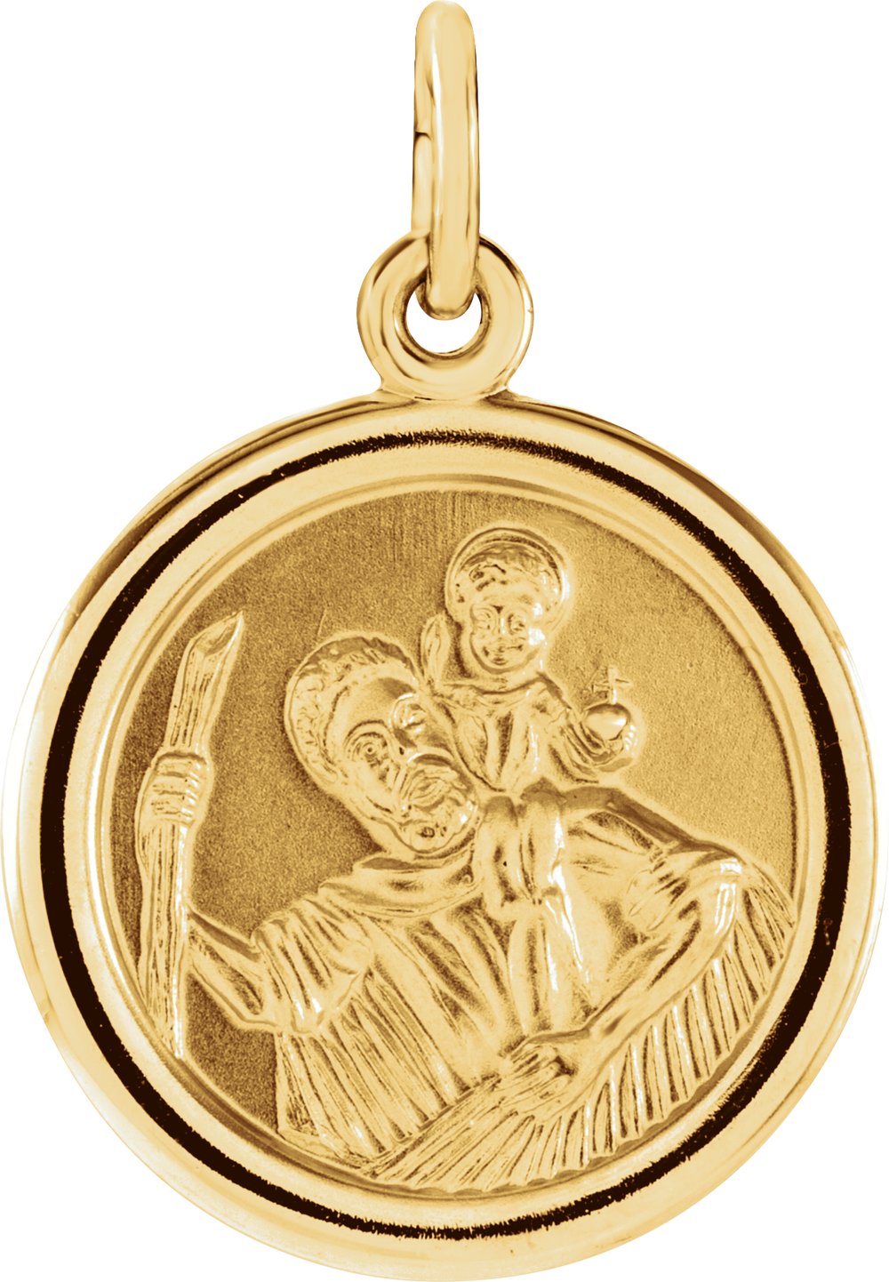 14K Yellow 18 mm St. Christopher Medal