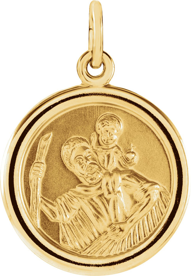 14K Yellow 18 mm St. Christopher Medal