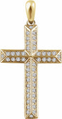 14K Yellow 1/2 CTW Natural Diamond Cross Pendant