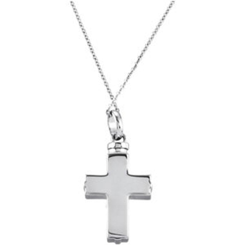 Sterling Silver Woven Cross Ash Holder 18" Necklace