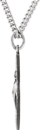Sterling Silver 25 mm Round St. Jude Thaddeus Medal 24" Necklace