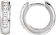 14K White 1/8 CTW Natural Diamond 12.6 mm Huggie Earrings