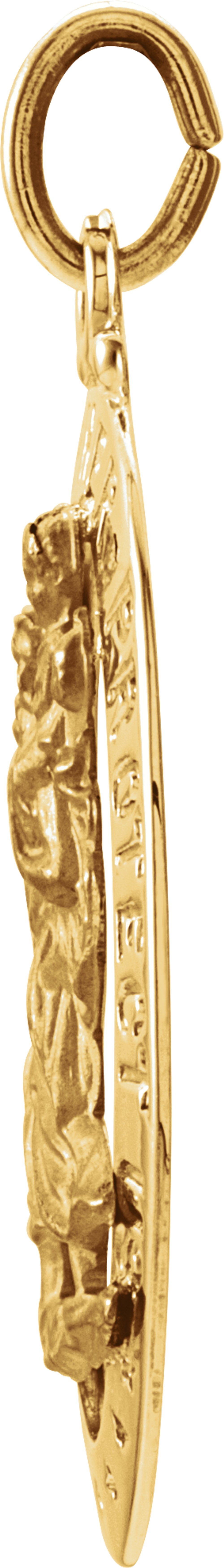 14K Yellow 21x15 mm Oval St. Christopher Medal