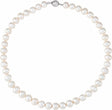Sterling Silver Cultured White Freshwater Pearl 18" Necklace