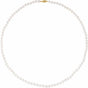 14K Yellow Cultured White Akoya Pearl 24" Necklace