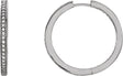 14K White Gold 3/8 CTW Natural Diamond Inside-Outside 23.5 mm Hoop Earrings
