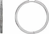 14K White 5/8 CTW Natural Diamond Inside-Outside 33.8 mm Hoop Earrings