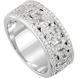 14K White 5/8 CTW Natural Diamond Anniversary Band