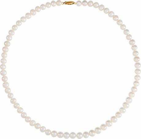 14K Yellow Pansche® Cultured White Freshwater Potato Pearl 18" Necklace