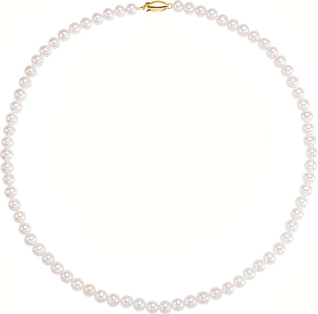 14K Yellow Panache® Cultured White Freshwater Pearl 18" Necklace