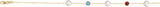 14K Yellow Gold Cultured White Freshwater Pearl & Multi-Gemstone 10-Station 18" Necklace  