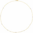 14K Yellow Cultured White Freshwater Pearl 9-Station 18" Necklace 