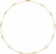 14K Yellow Gold Cultured White Freshwater Pearl & Bead 12-Station 18" Necklace