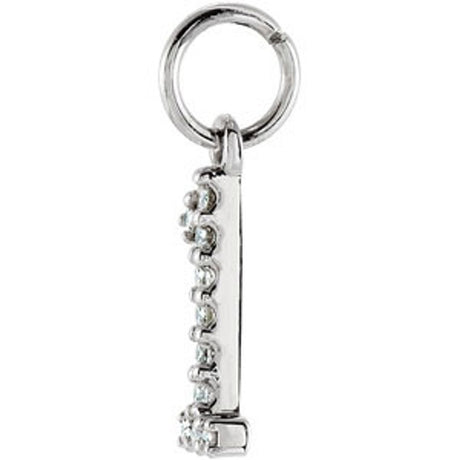 14K White .05 CTW Natural Diamond Numeral 1 Charm