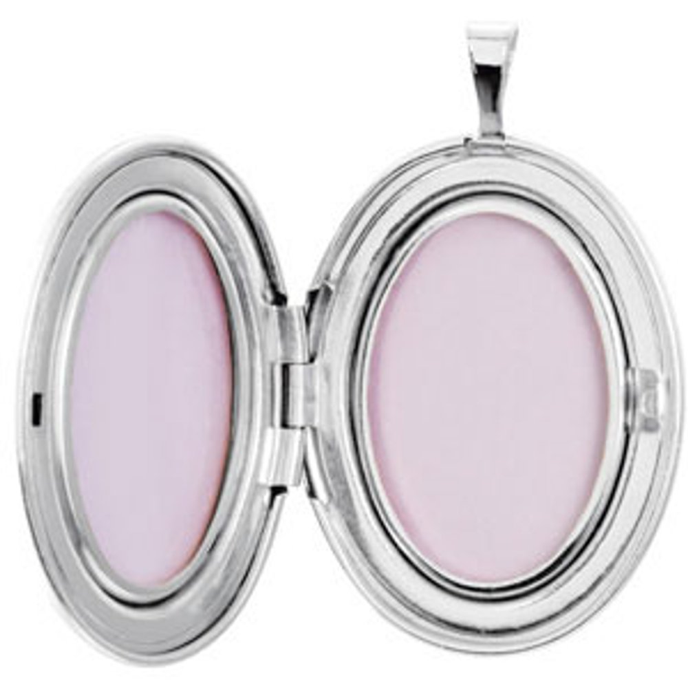Sterling Silver Oval .015 CT Natural Diamond Footprints Locket 