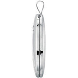 Sterling Silver Oval .015 CT Natural Diamond Footprints Locket 