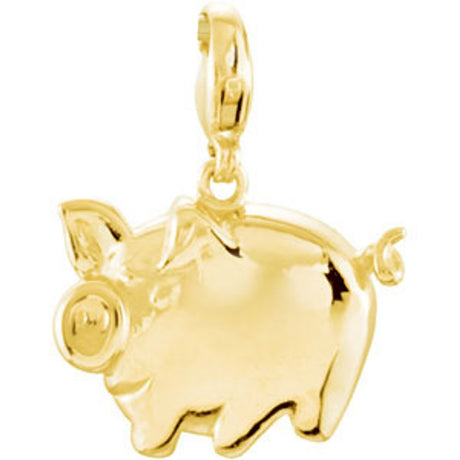 14K Yellow Pig Charm