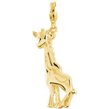 14K Yellow Giraffe Charm