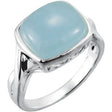 Sterling Silver Natural Aquamarine Cabochon Ring