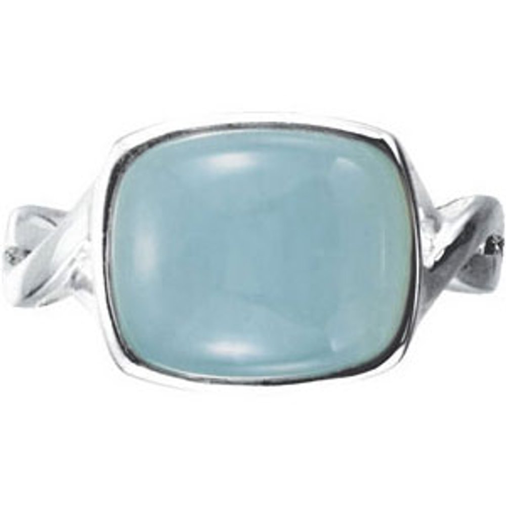 Sterling Silver Natural Aquamarine Cabochon Ring