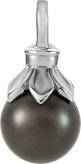14K White Gold Cultured Tahitian Pearl Pendant  