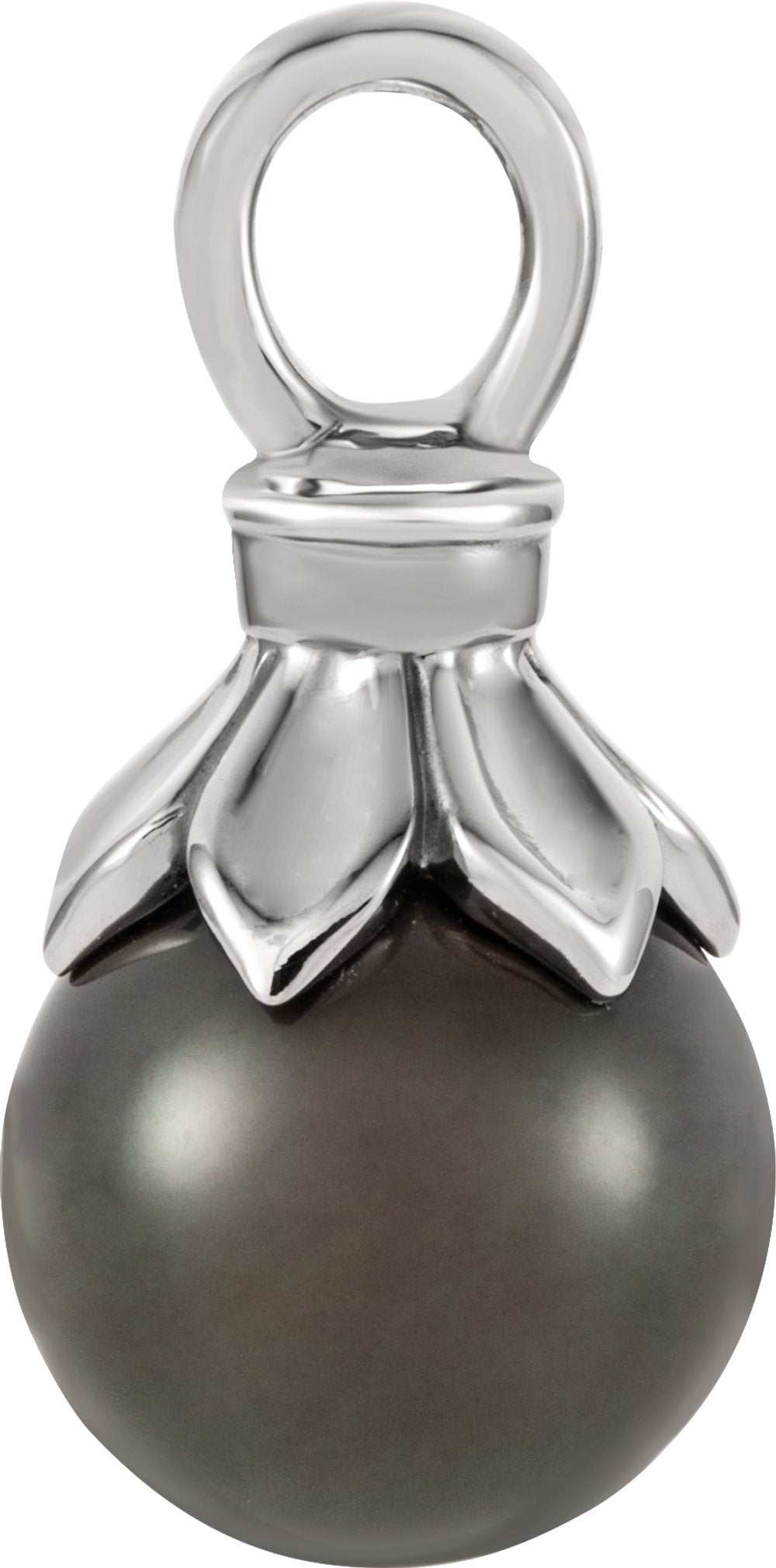 14K White Gold Cultured Tahitian Pearl Pendant  