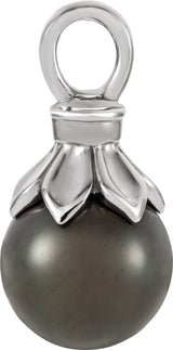 14K White Gold Cultured Tahitian Pearl Pendant  