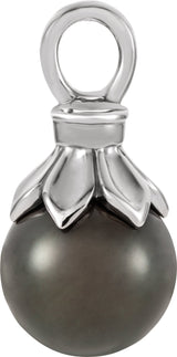 14K White Gold Cultured Tahitian Pearl Pendant  