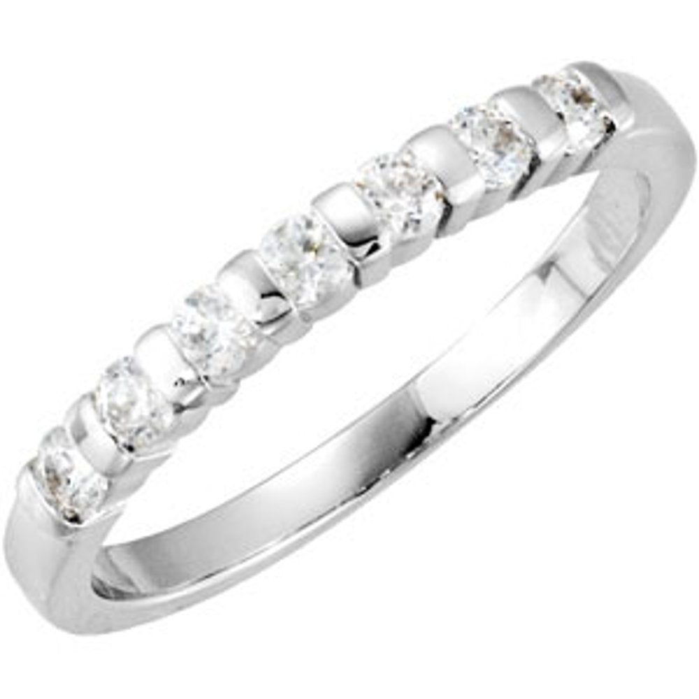 14K White 1/5 CTW Natural Diamond Anniversary Ring