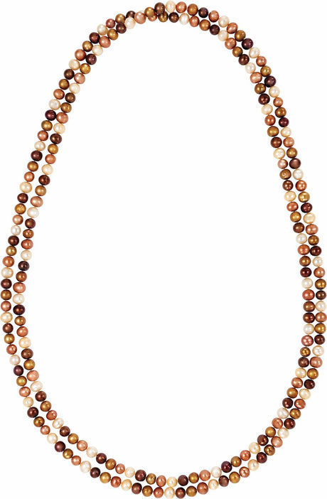 Cultured Dyed Chocolate Freshwater Pearl Rope 72" Necklace