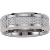 Tungsten & Carbon Fiber 8 mm Beveled-Edge Band Size 11