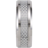 Tungsten & Carbon Fiber 8 mm Beveled-Edge Band Size 11