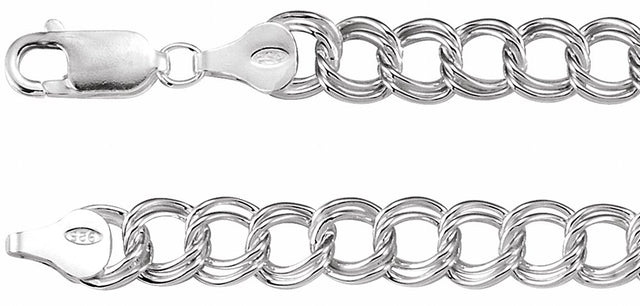 Sterling Silver 7 mm Double Link Curb 8" Chain