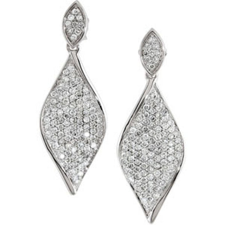 14K White Gold 1 1/5 CTW Natural Diamond Earrings