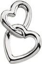 14K White Gold Double Heart Pendant