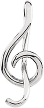 14K White Treble Clef Pendant