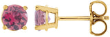 14K Yellow 2.5 mm Natural Pink Tourmaline Earrings