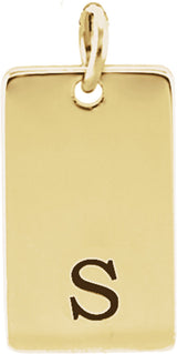 14K Yellow Gold Be Posh® Engravable Rectangle Pendant