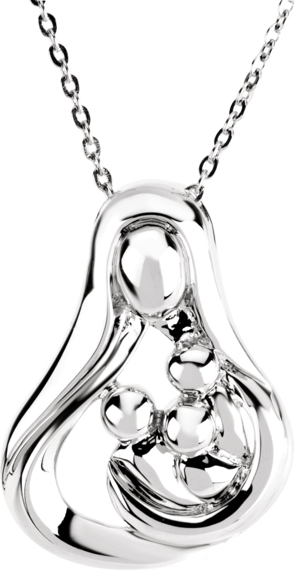 Sterling Silver 3 Child Mother's Embrace 18" Necklace